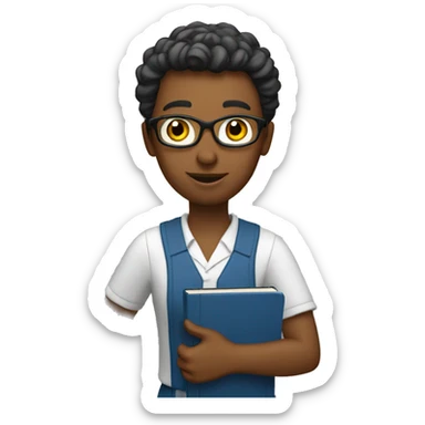 a teacher with a notebook sticker