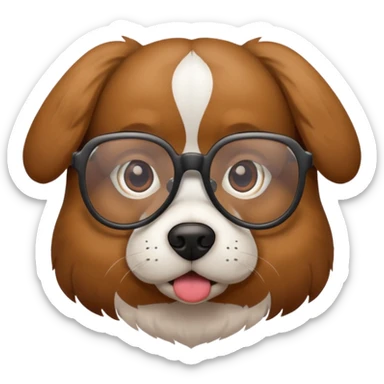 Dog with glasses sticker