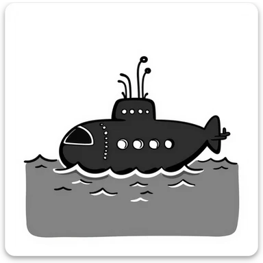 A black submarine from World War 2 sticker