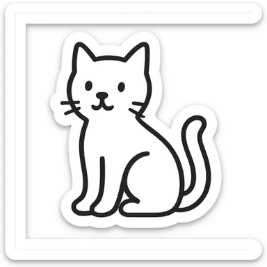 hand-drawn outlined icon of a cat sticker