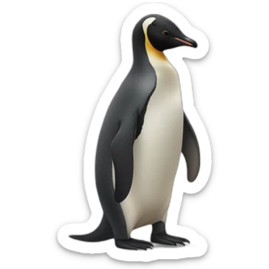 Short Penguin hugging tall kangaroo  sticker
