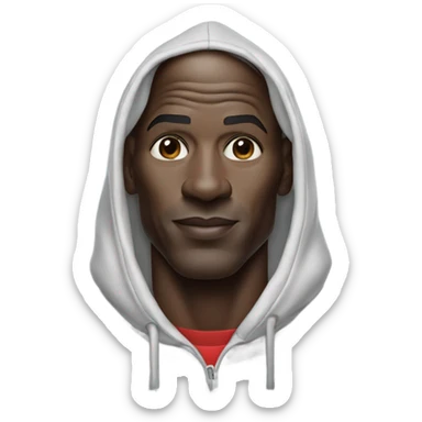 Michael Jordan wearing a hoodie sticker