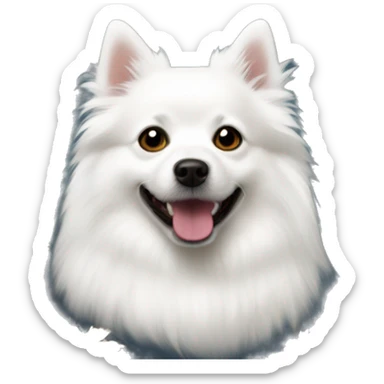 White german spitz leafing and hol moon sticker