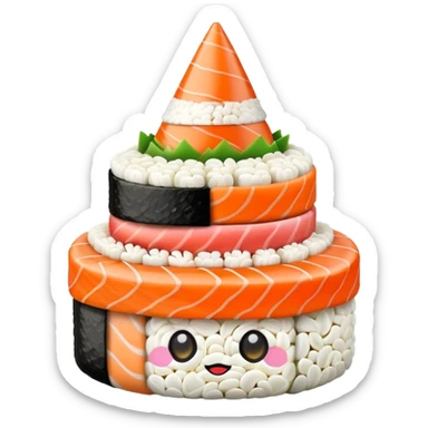 Birthday hat made out of sushi sticker