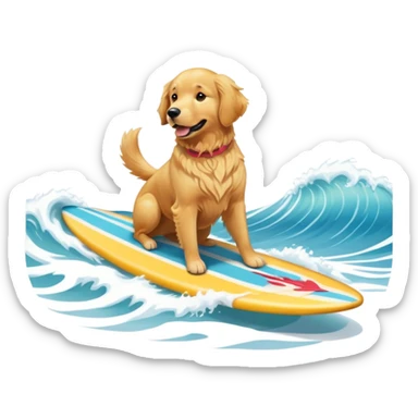 Dog riding a surfboard  sticker