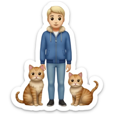 a human man with the fullbody of a cat, one entity  sticker