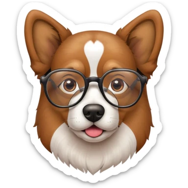Dog with glasses sticker