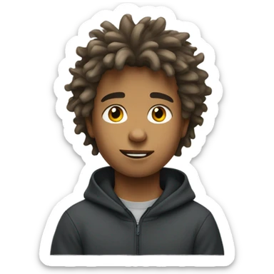 Boy with messy hair and a Nike tech sticker