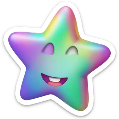 Create a simple 3D color illustration of the star-struck emoji sticker