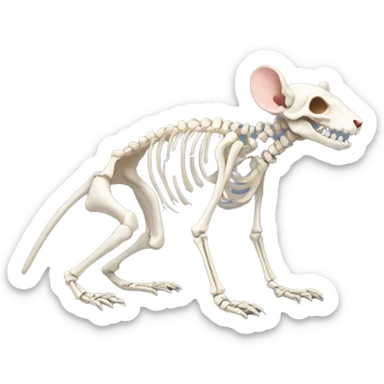 realistic rat skeleton  sticker