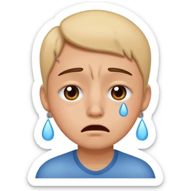 pleasing while crying sticker