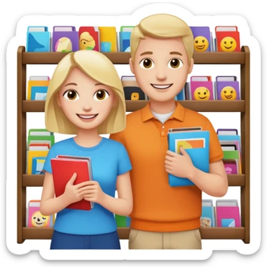 Duas Testemunha de jeová pregando com um display de revistas sticker