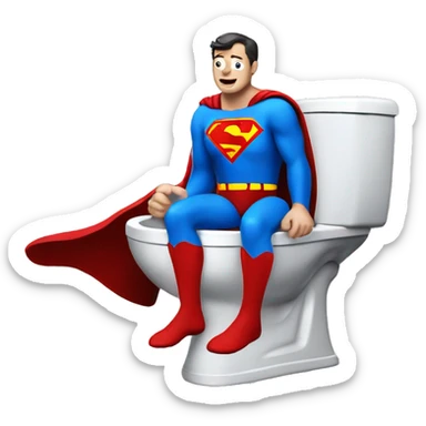 Superman on toilet sticker