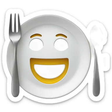 smile plate and cutlery sticker