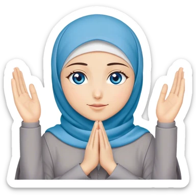Turkish beautiful finish Konya girl blue eyes with hijab and dua on namaz sticker