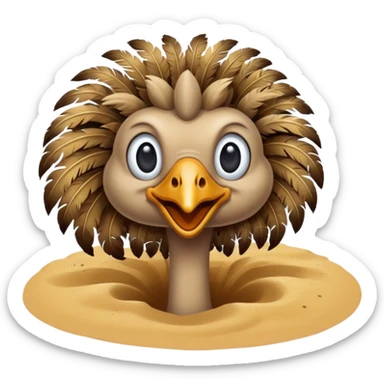 ostrich head in the sand sticker