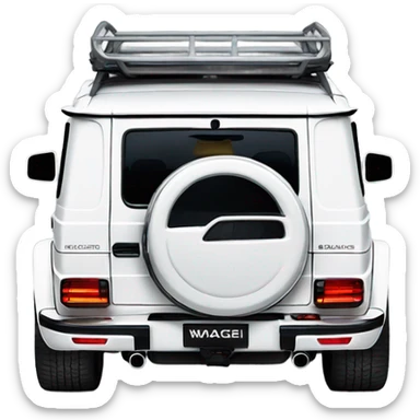 White Mercedes gwagon back sticker