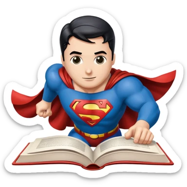 A book with Superman comics sticker