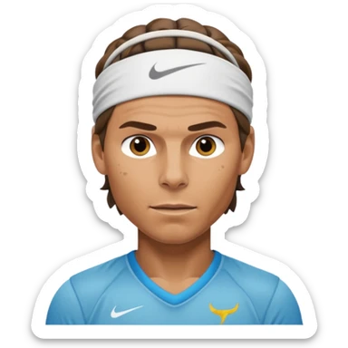 rafael nadal half body with head band,half body sticker
