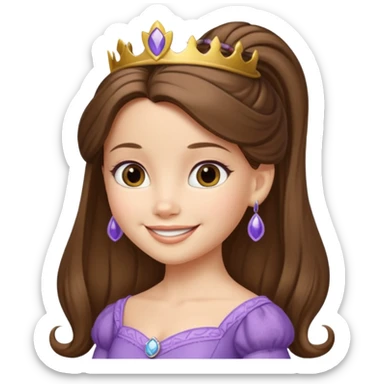 princess sofia the first with long hair with high ponytail sticker