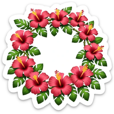 Hibiscus lei sticker