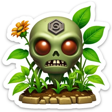 3D, cinematic ultra detailed 32k HD Doom srhoom in pvz 1 sticker