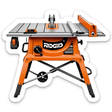 RIDGID 10″ Jobsite Table Saw, side view sticker