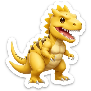 Picachu GigaChad t-rex sticker