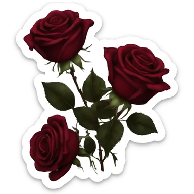 Bouquet of dark red roses gothic sticker