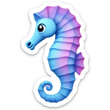 Blue and pink pastel seahorse sticker