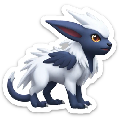 Edgy Cool Kawaii Baby Nargacuga-Absol-Pokémon Full Body Detailed High Quality sticker
