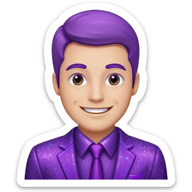 man office supervisor wearing glitter purple glittery clothes sticker