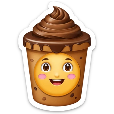 pudim com expressão engraçada sticker