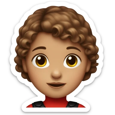 brown hair girl baby in a ladybug costume sticker