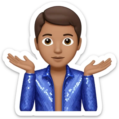 Mark Calderon, R&B Singer (b. 1969) from Color Me Badd with medium brown hair, periwinkle sequin outfit sticker