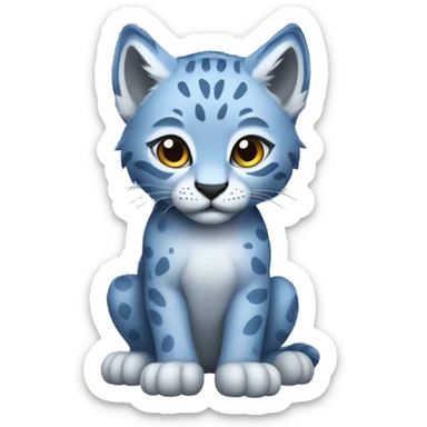 A blue lynx cub full body sticker