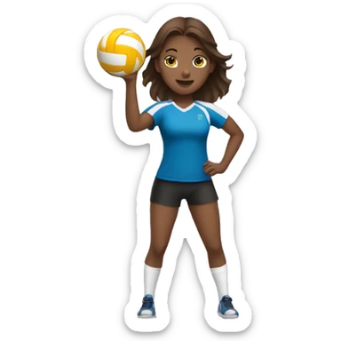 brown haired tall girl hitting a volleyball  sticker