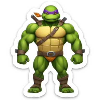 teenage mutant ninja turtle body builder sticker