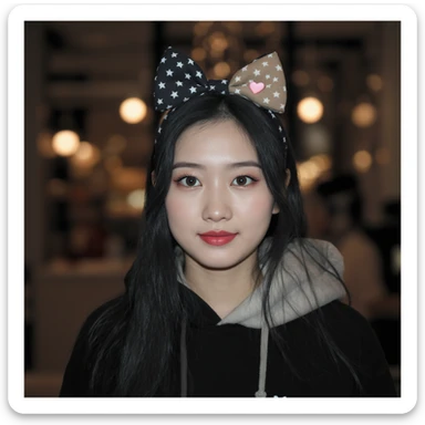 cute bow emoji with a heart accent sticker