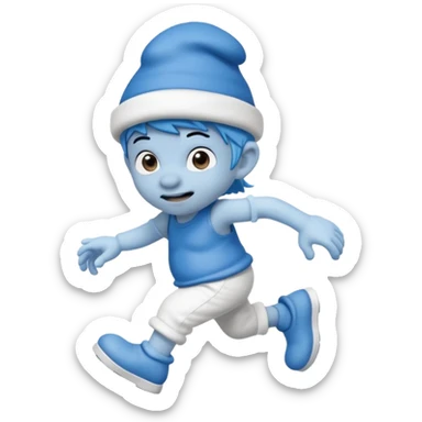 Y a un schtroumpfs il marche il tombe et il se fait un bleu  sticker