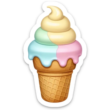 Melted pastel ice cream sticker
