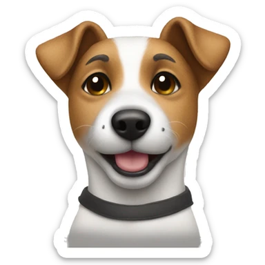 a jack russel wearing a teddy bear costume sticker