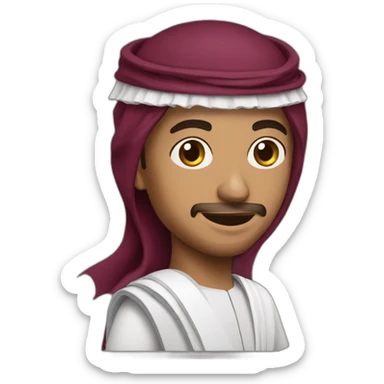 Arabic men holding Qatar flag sticker