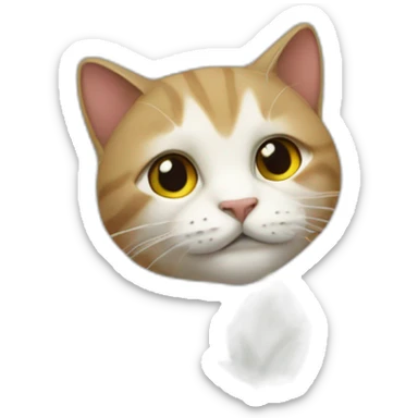 Une fleur avec une tête de chat sticker