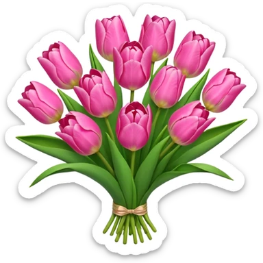 Pink tulip bouquet sticker