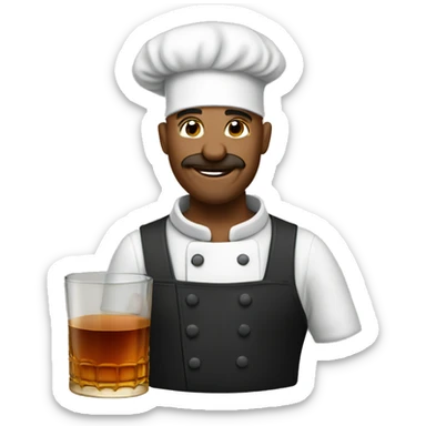 Chef drinking bourbon sticker
