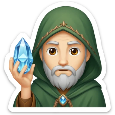 druid character looking through crystal suspiciously sticker