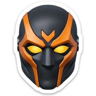 Death stroke mask all black no orange sticker