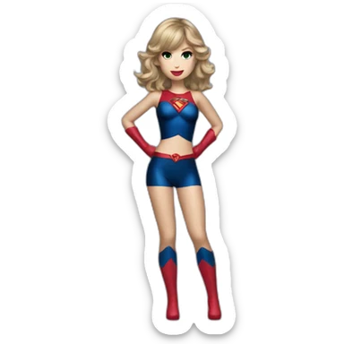 taylor swift wearing a superhero outfit full body sticker