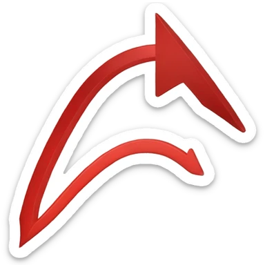 red arrow graph trending down sticker